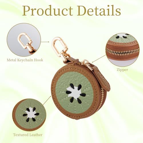 Kiwi Shaped Mini Coin Pouch Keychain view 4