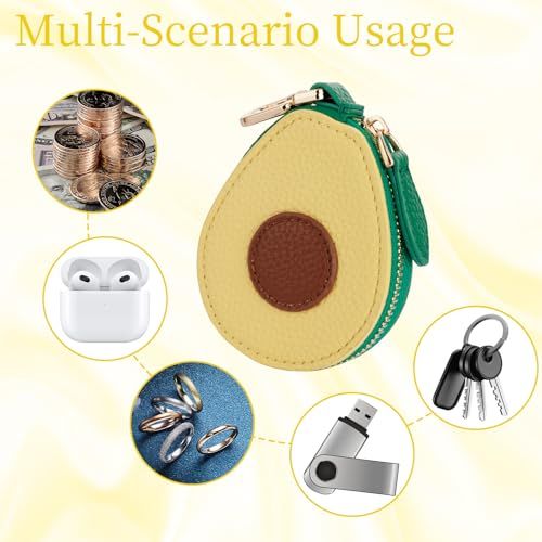 Adorable Avocado Coin Pouch Keychain - Cute Accessory for Backpacks view 3