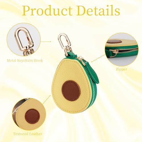 Adorable Avocado Coin Pouch Keychain - Cute Accessory for Backpacks view 4