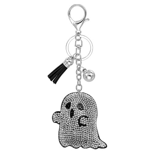 Sparkly Ghost Keychain for Keys, Bags, Car Decor, Halloween & Daily Use (Silver) — image 1