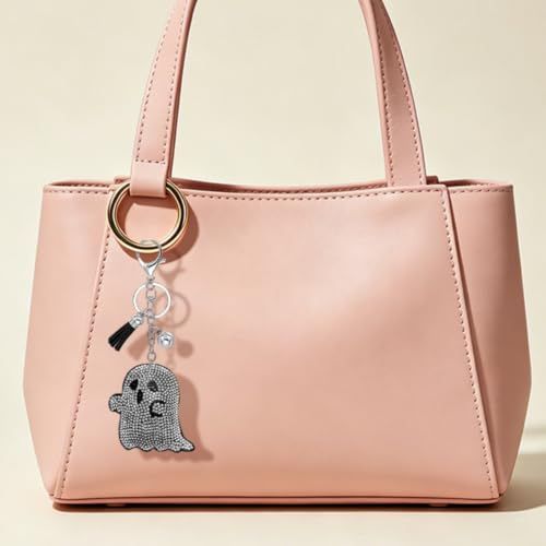 Sparkly Ghost Keychain for Keys, Bags, Car Decor, Halloween & Daily Use (Silver) view 3