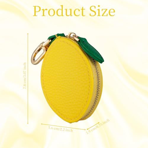 Cute Lemon Shaped Coin Pouch Keychain view 2