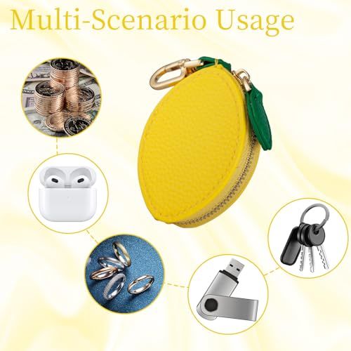 Cute Lemon Shaped Coin Pouch Keychain view 3