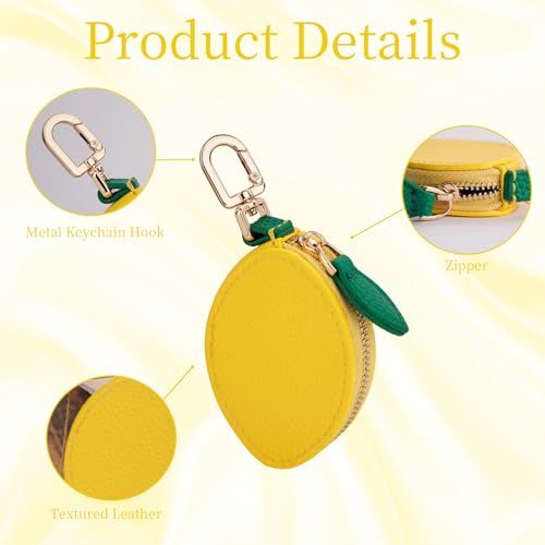 Cute Lemon Shaped Coin Pouch Keychain view 4