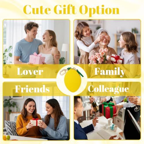 Cute Lemon Shaped Coin Pouch Keychain view 6