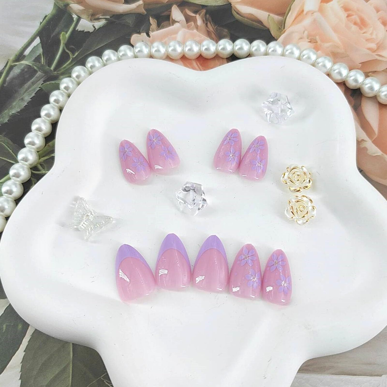 24pcsReusable Fake Nails For Daily Wear view 3