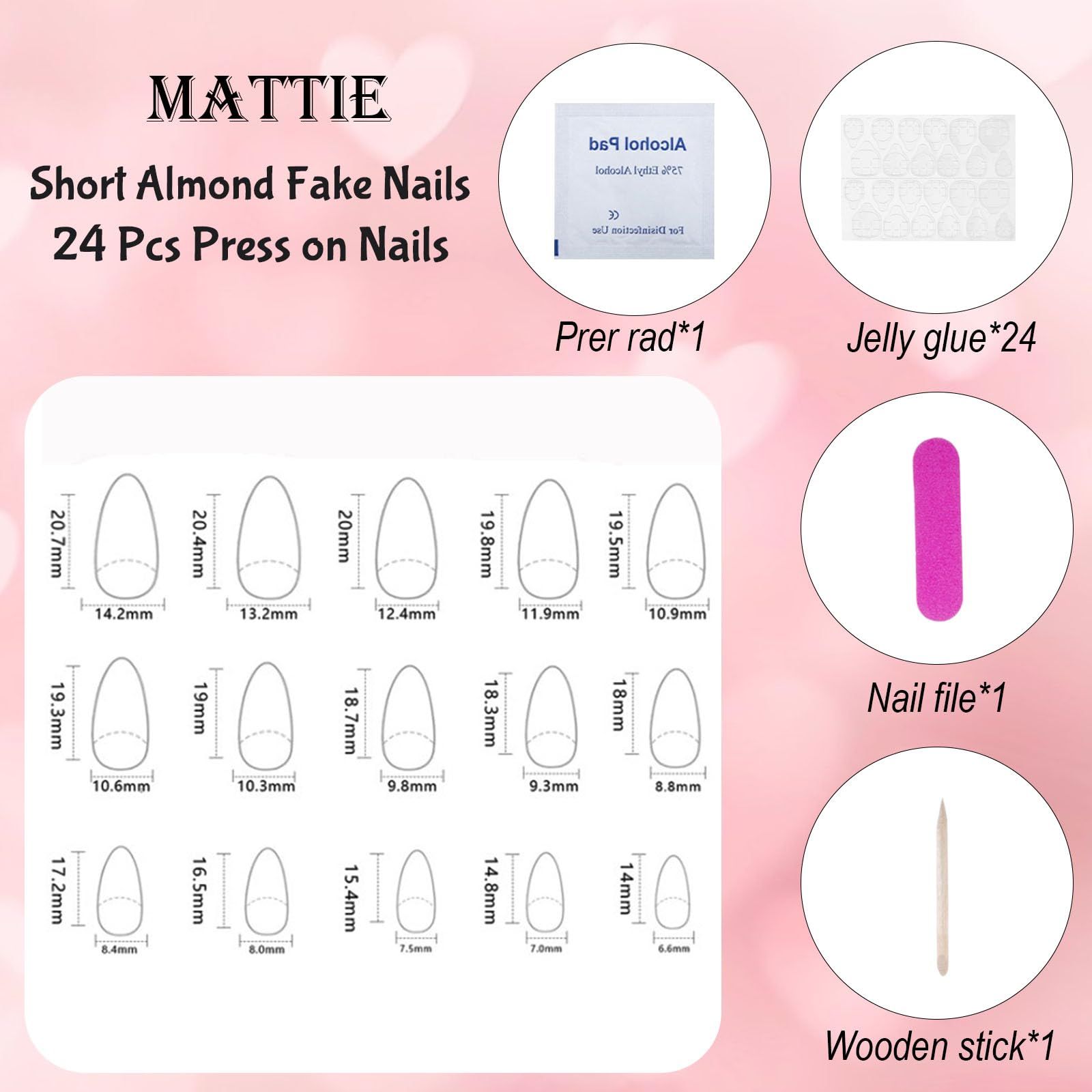 24pcsPress-on Nails for Daily Wear view 6
