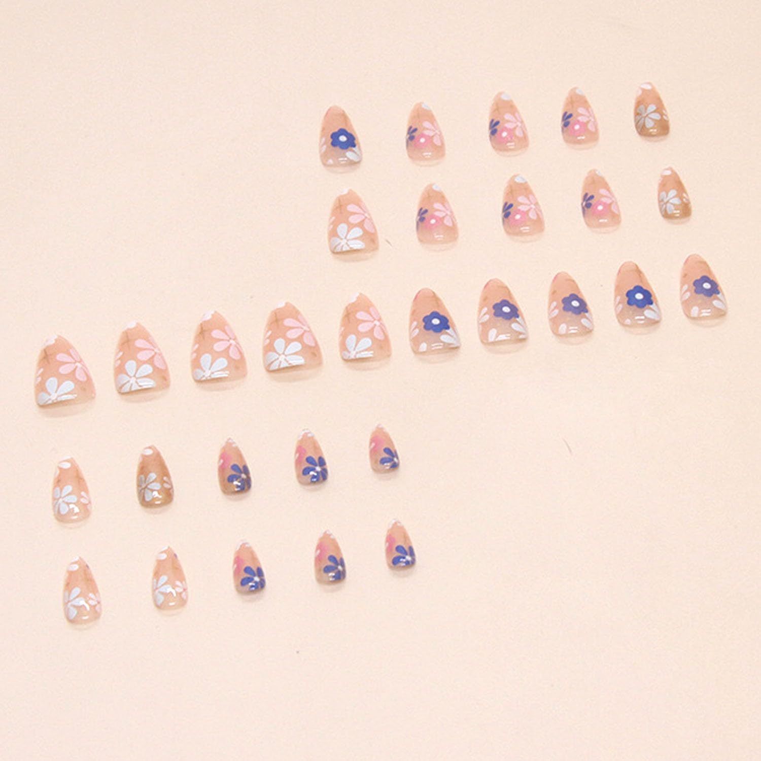 24pcsReusable Floral Press-On Nails for Everyday Style view 3
