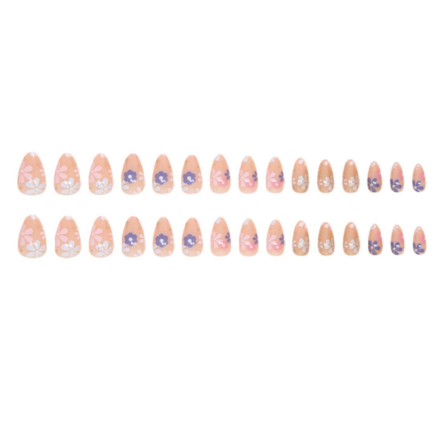 24pcsReusable Floral Press-On Nails for Everyday Style view 4