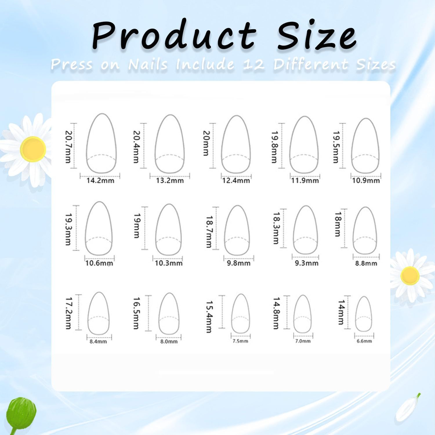 24pcsReusable Floral Press-On Nails for Everyday Style view 6
