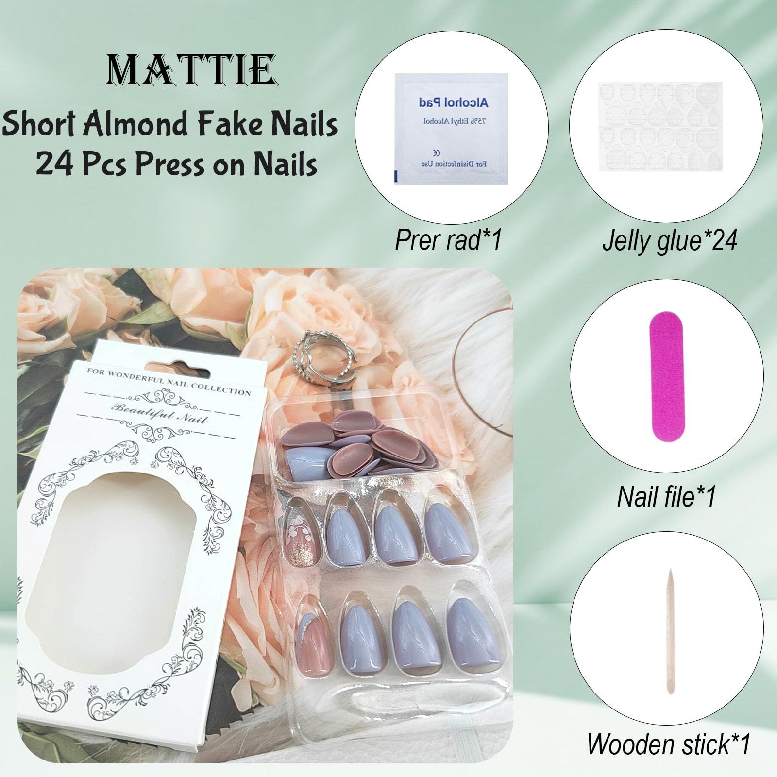 24pcsGorgeous Press-On Nails For Everyday Wear view 7