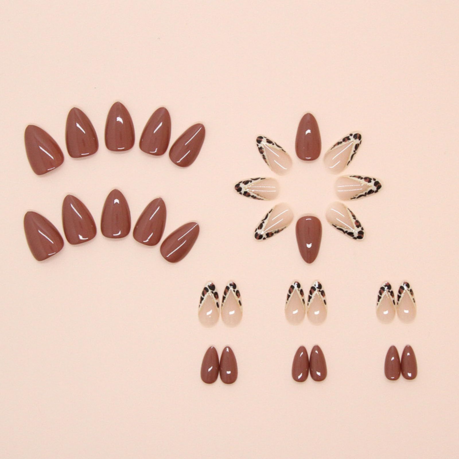 24pcsGlossy Almond Fake Nails for Everyday Wear view 2