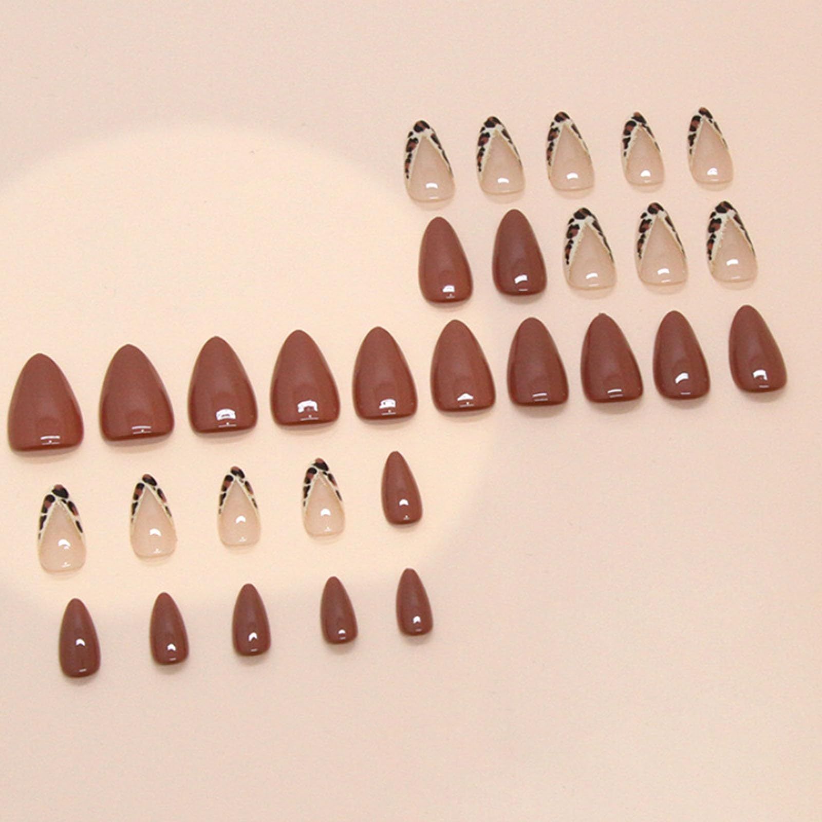 24pcsGlossy Almond Fake Nails for Everyday Wear view 4