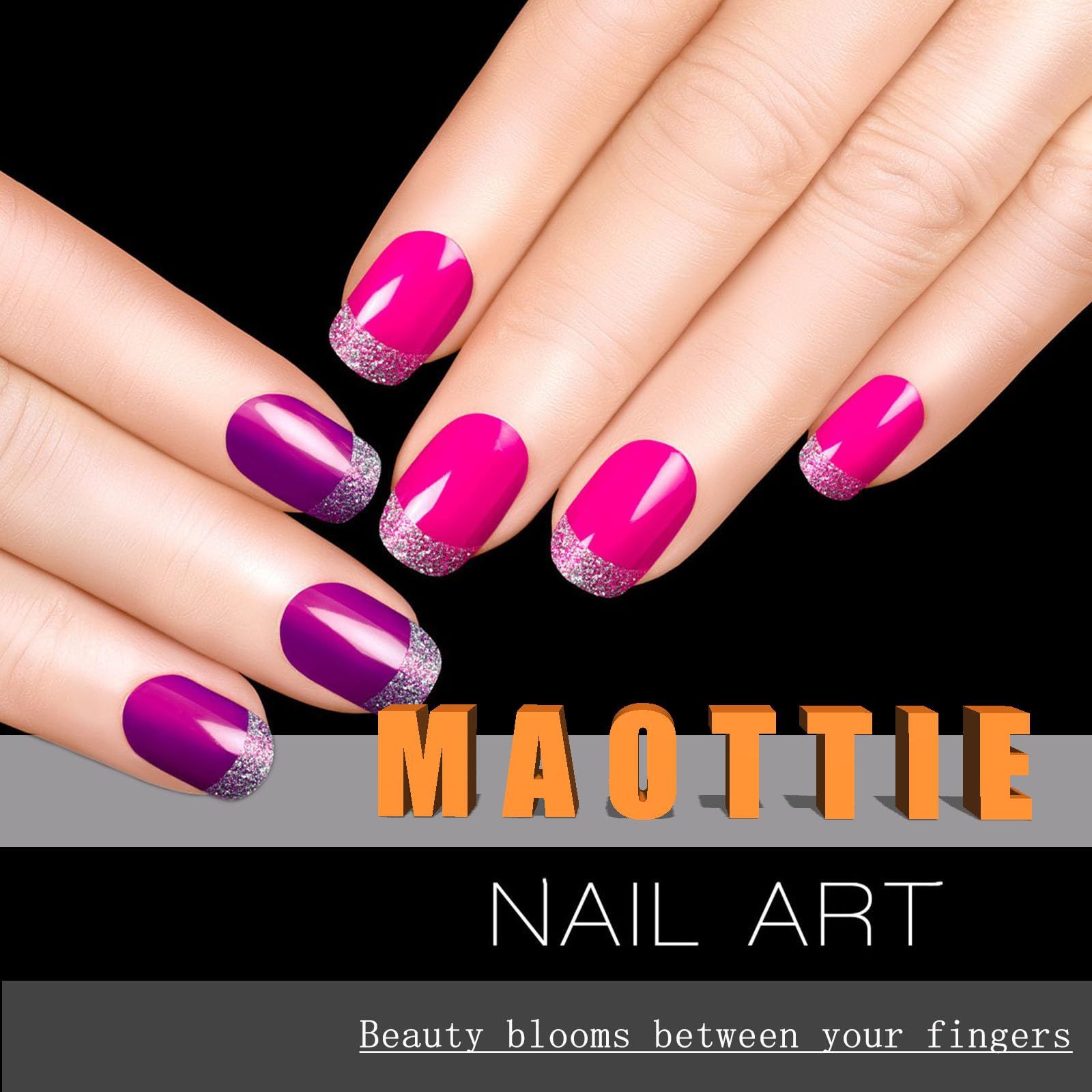 24pcsCute Reusable Press-On Nails With Floral Design For Daily Wear view 7