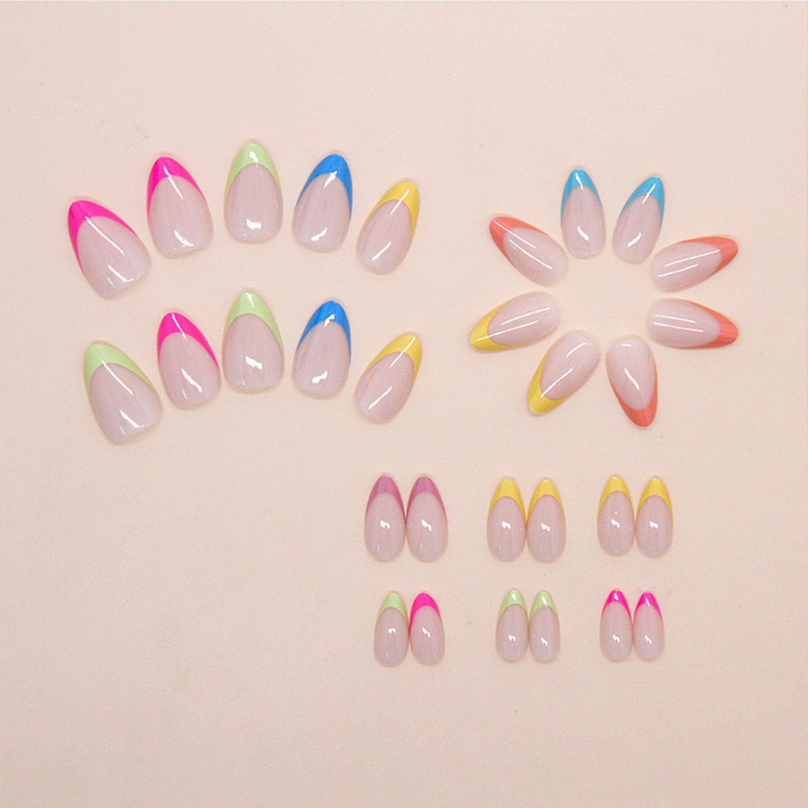 24pcsColorful French Tip Fake Nails view 2