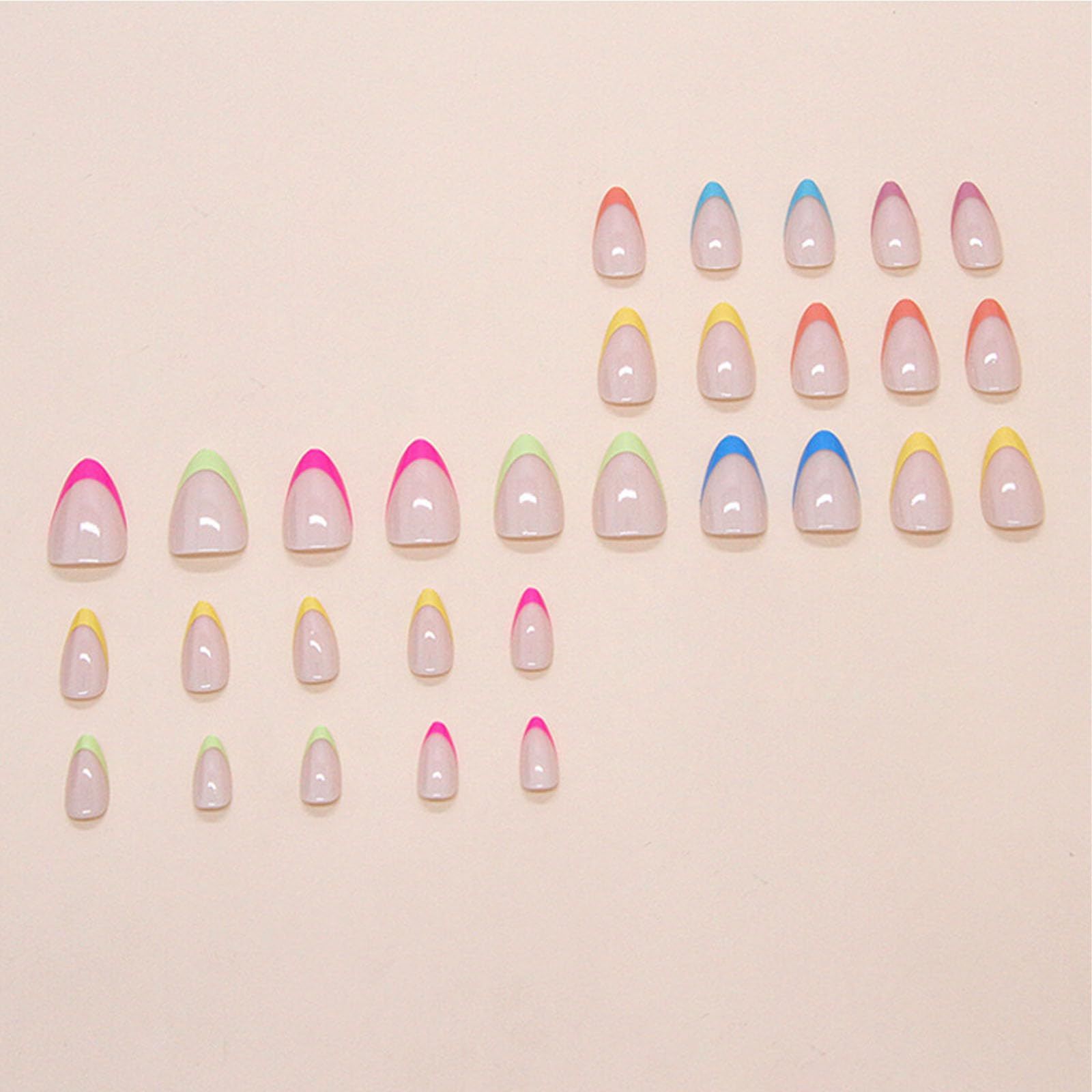 24pcsColorful French Tip Fake Nails view 3