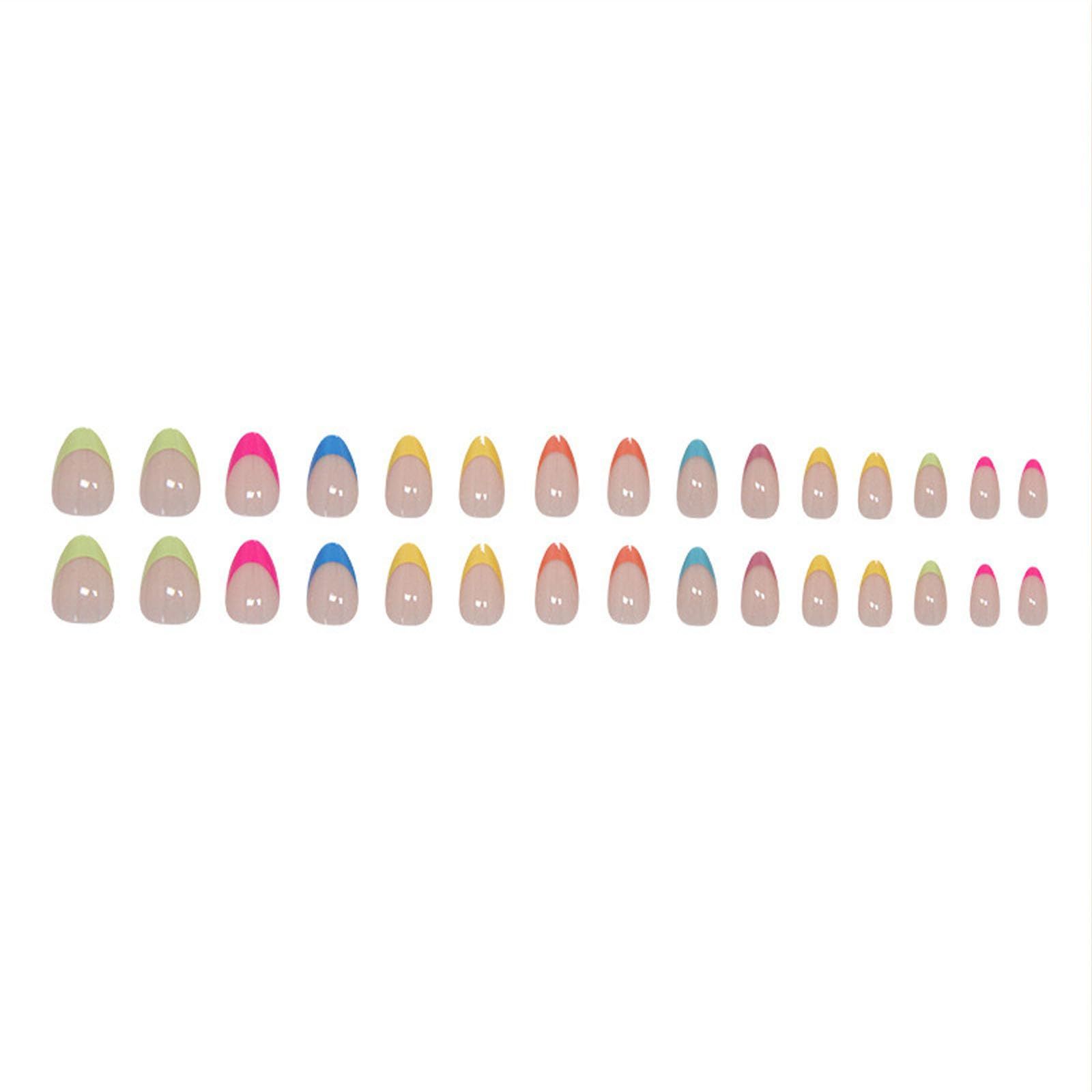 24pcsColorful French Tip Fake Nails view 4