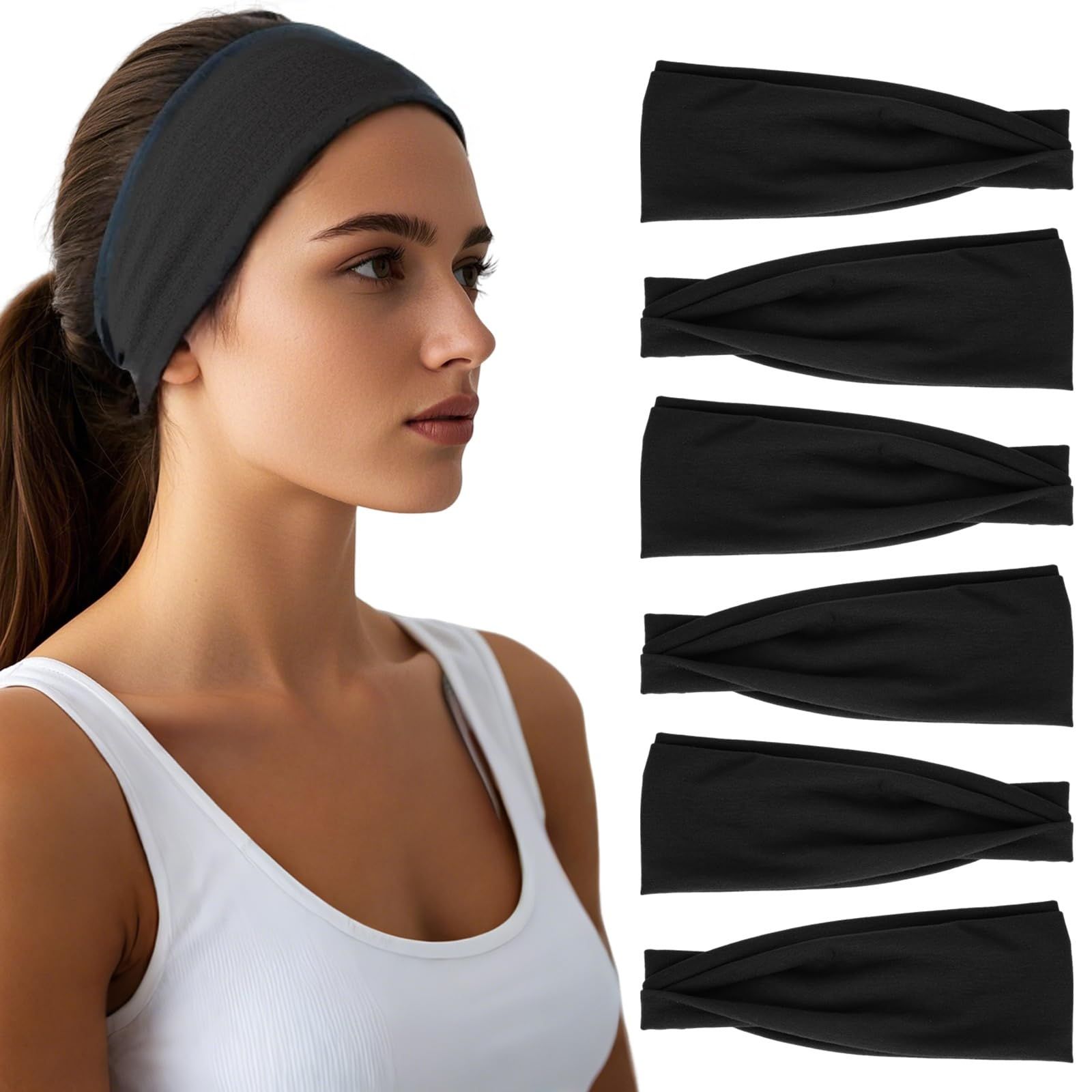6pcsVersatile Stretch Headbands for Sports