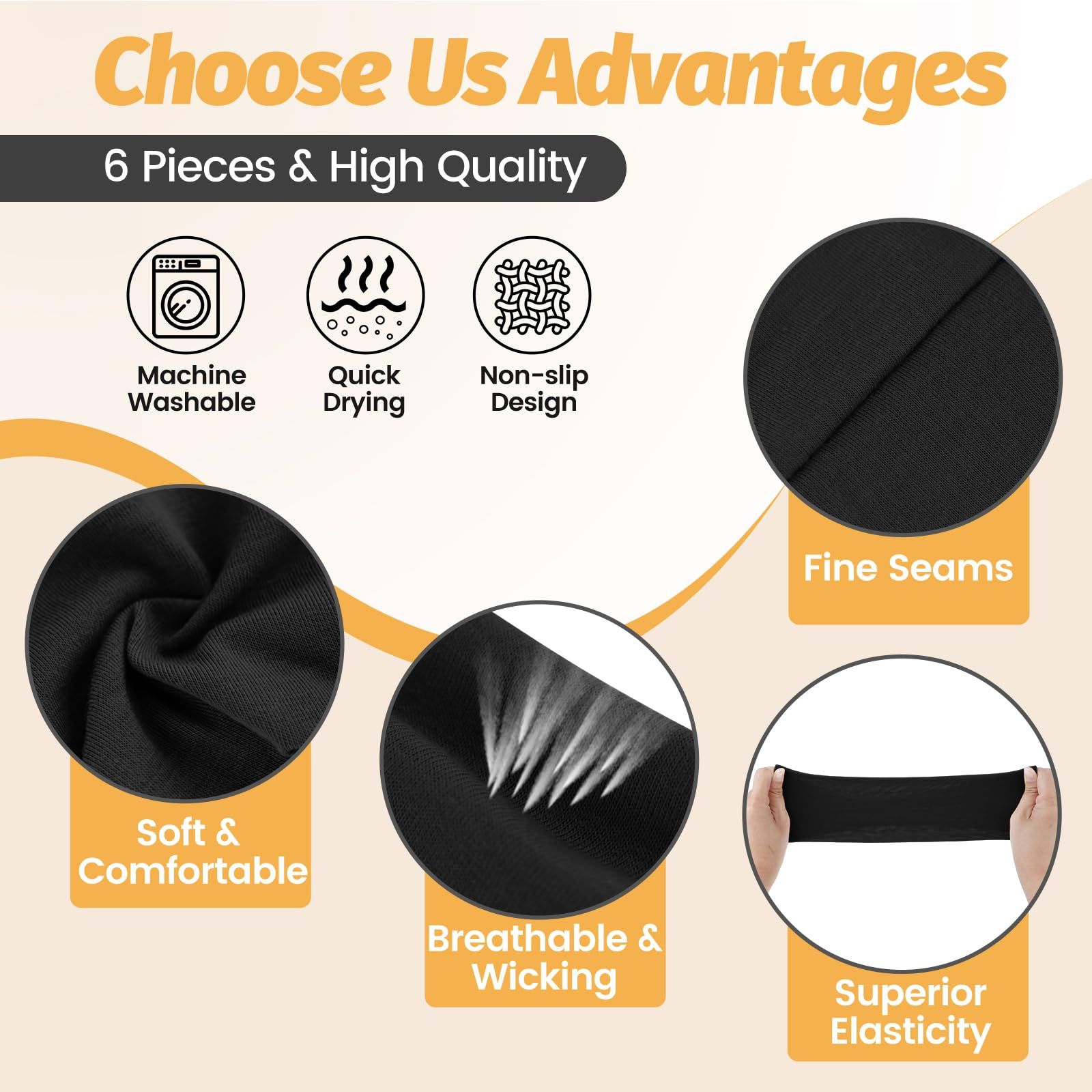 6pcsVersatile Stretch Headbands for Sports view 3