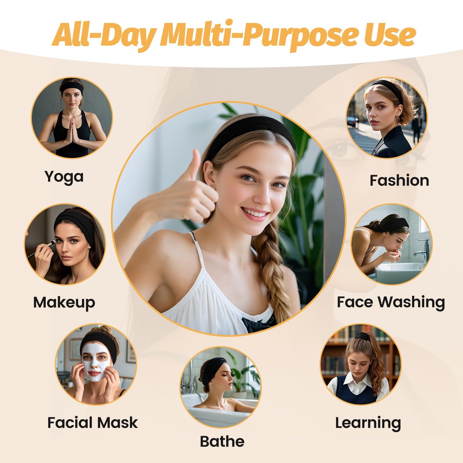 6pcsVersatile Stretch Headbands for Sports view 4