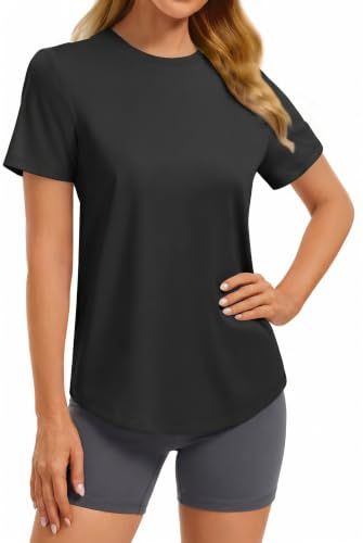 Versatile Soft Crew Neck Short Sleeve Top for Workouts — image 1