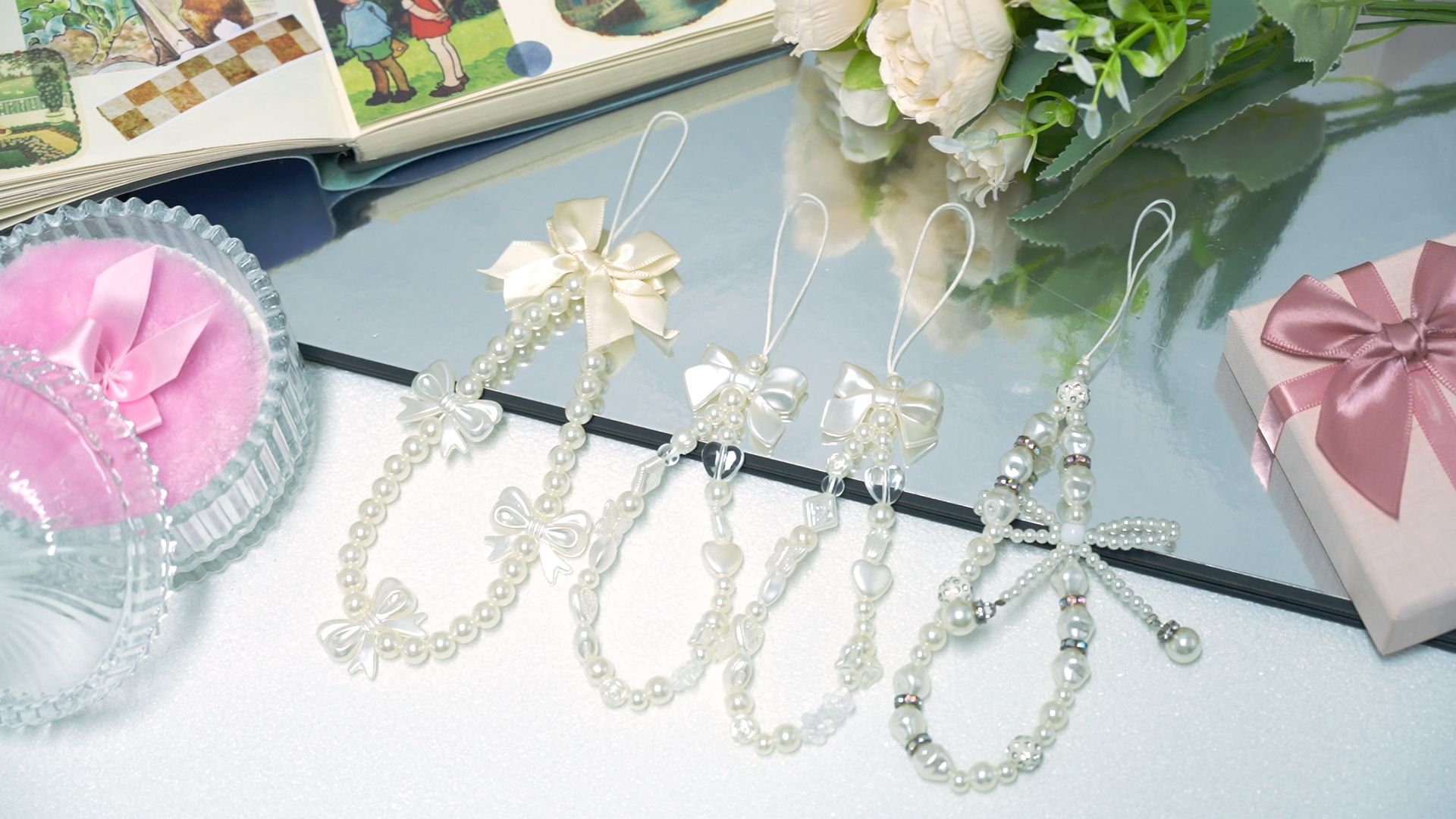 4 Pcs Beaded Phone Charms for Phones view 7