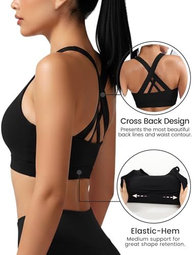Women's Medium Support Cross Back Sports Bra For Yoga view 3