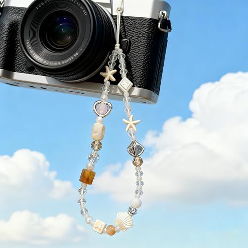 2-Pack Beaded Phone Wrist Straps for Phones, Cameras & Everyday Bags (white) view 6