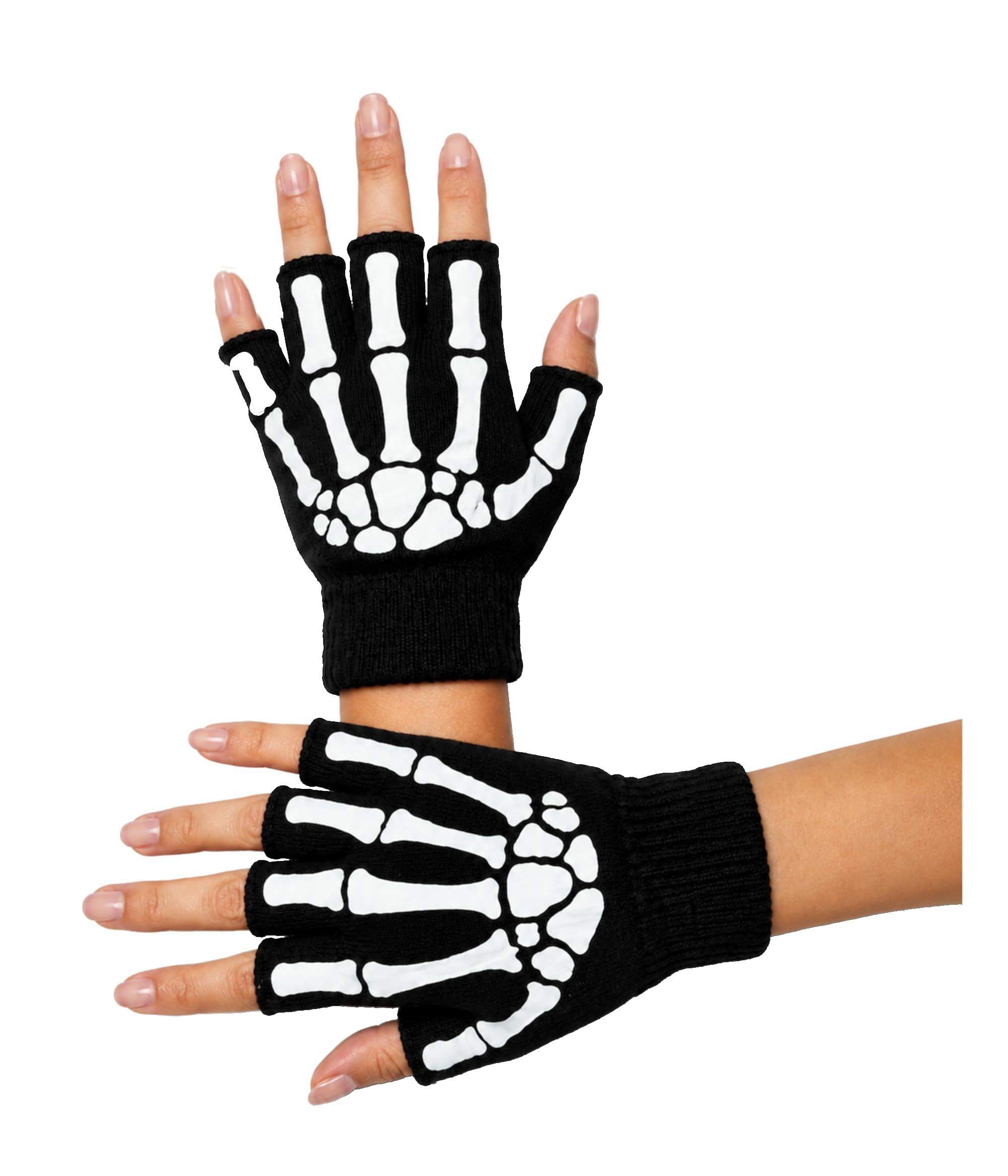 Fun Skeleton Fingerless Gloves
