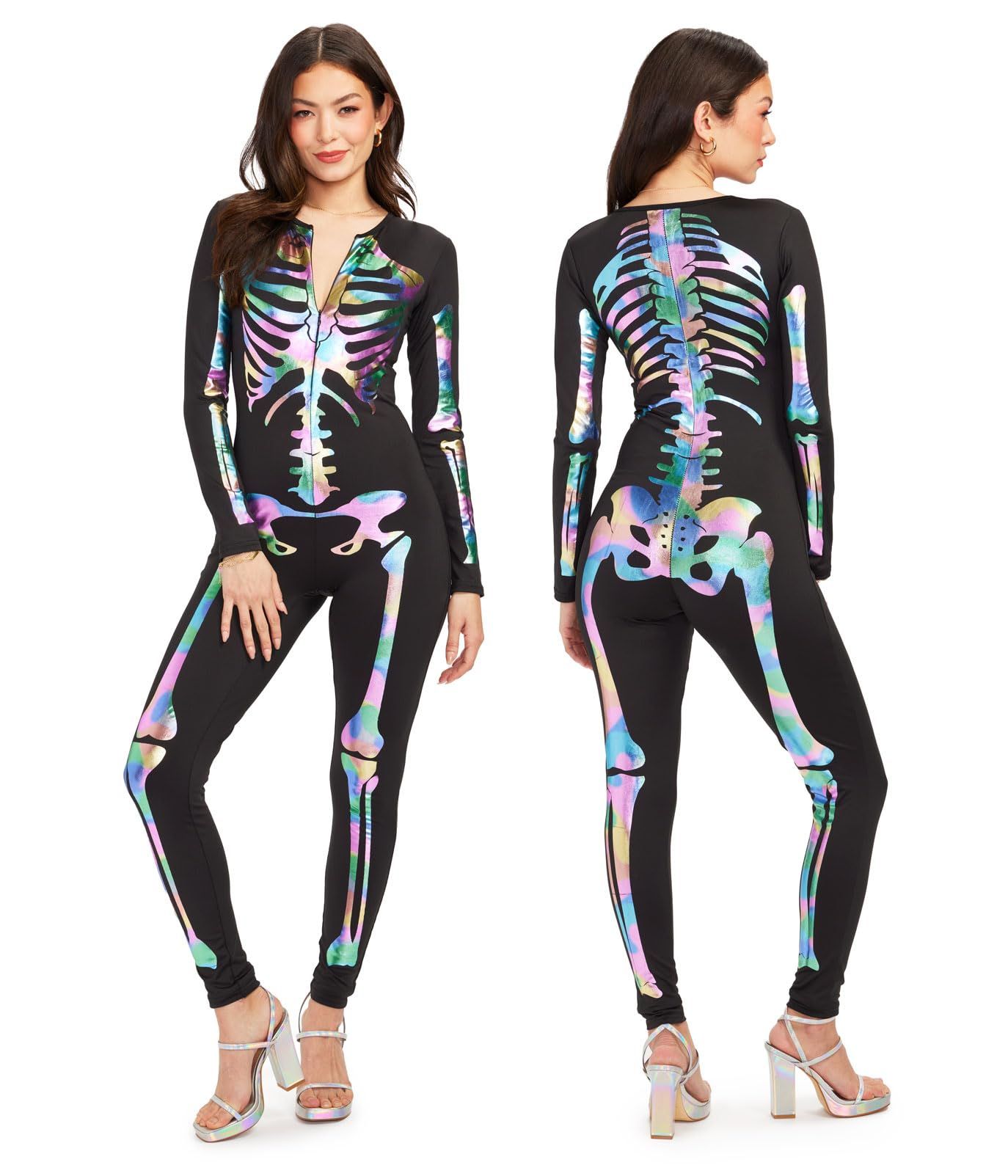 Iridescent Skeleton Bodysuit for Halloween Costume