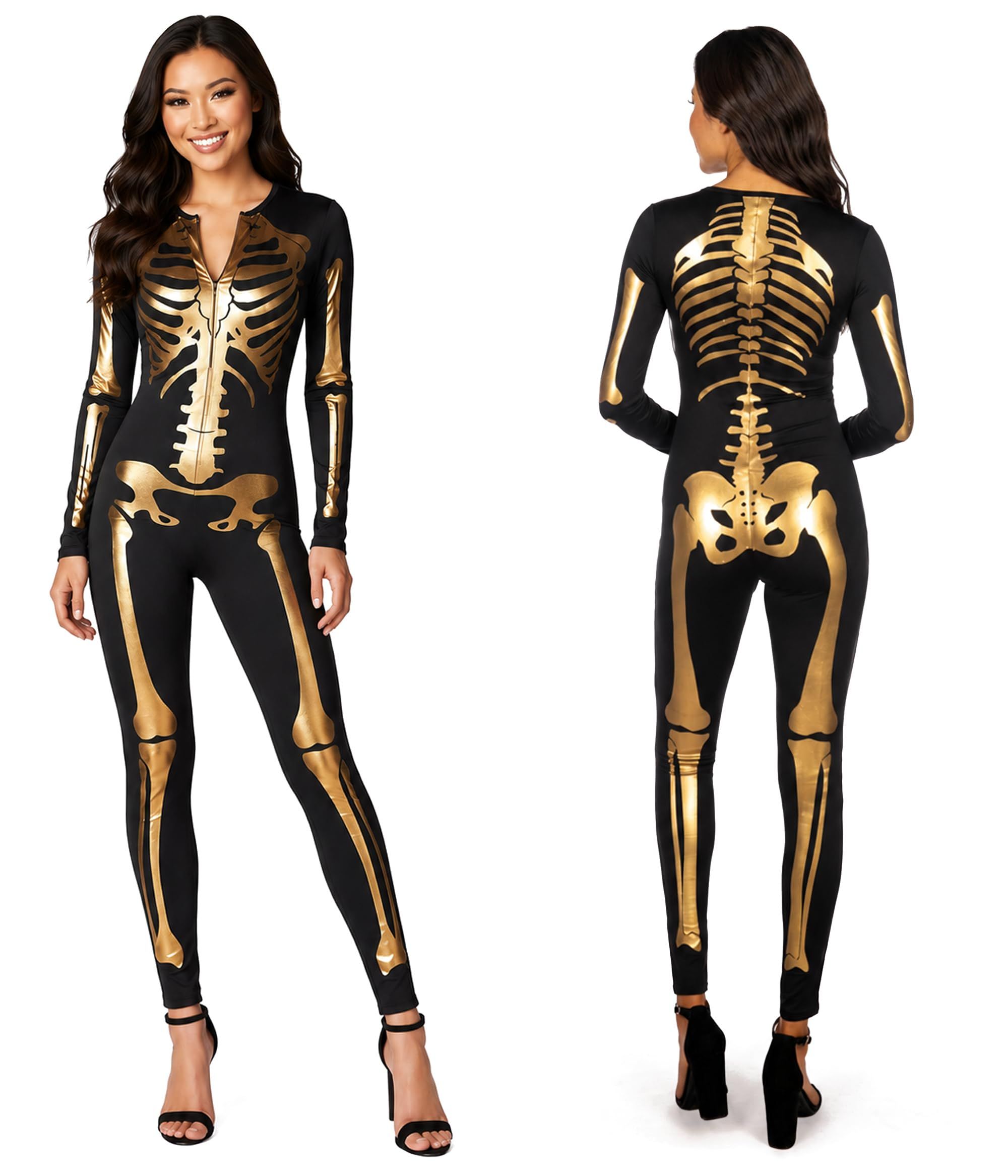 Stunning Skeleton Bodysuit for Halloween Costume Parties