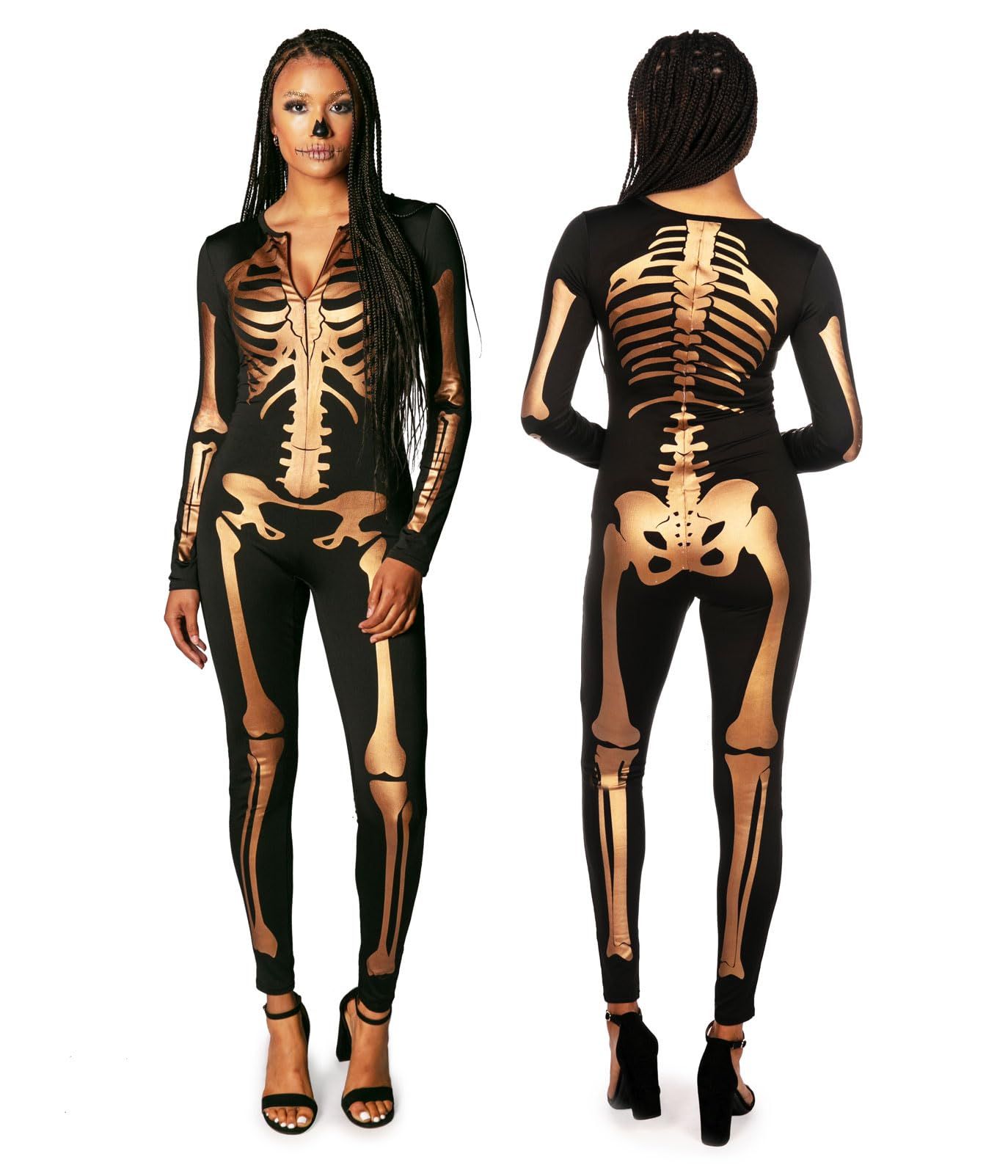 Skeleton Printed Bodysuit for Halloween Costume Parties & Themed Events