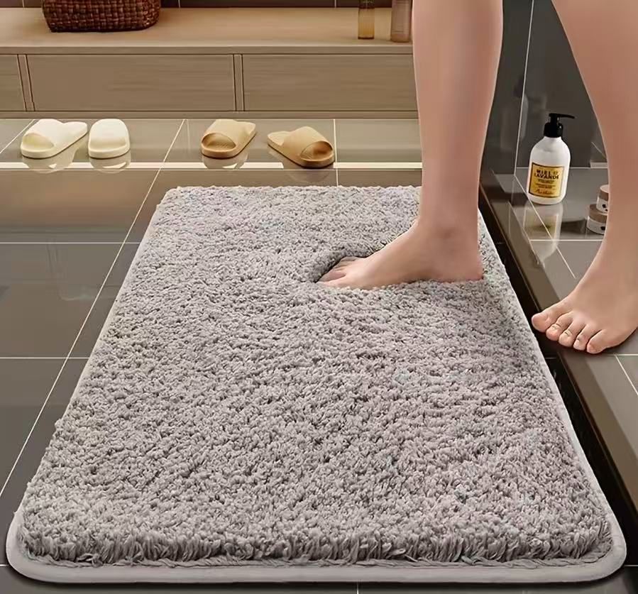Plush Bathroom Mat Absorbent Bathroom Mat Non-Slip Bathroom Mat Soft Bathroom — image 1
