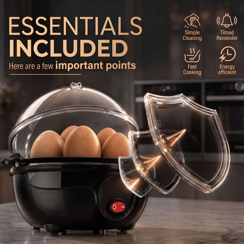 Egg Cooker 7-In-1 Egg Cooker Electric Egg Cooker Rapid Heating Egg Cooker view 3