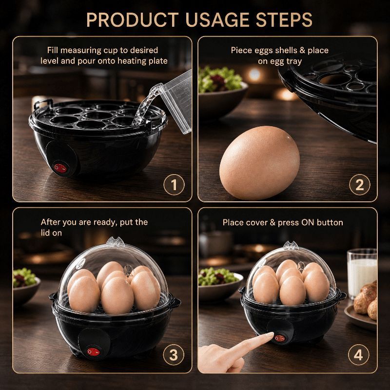 Egg Cooker 7-In-1 Egg Cooker Electric Egg Cooker Rapid Heating Egg Cooker view 5