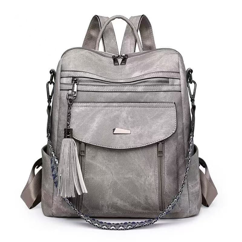 Women'S Travel Backpack Stylish Backpack Leather Backpack Tassel Backpack view 12