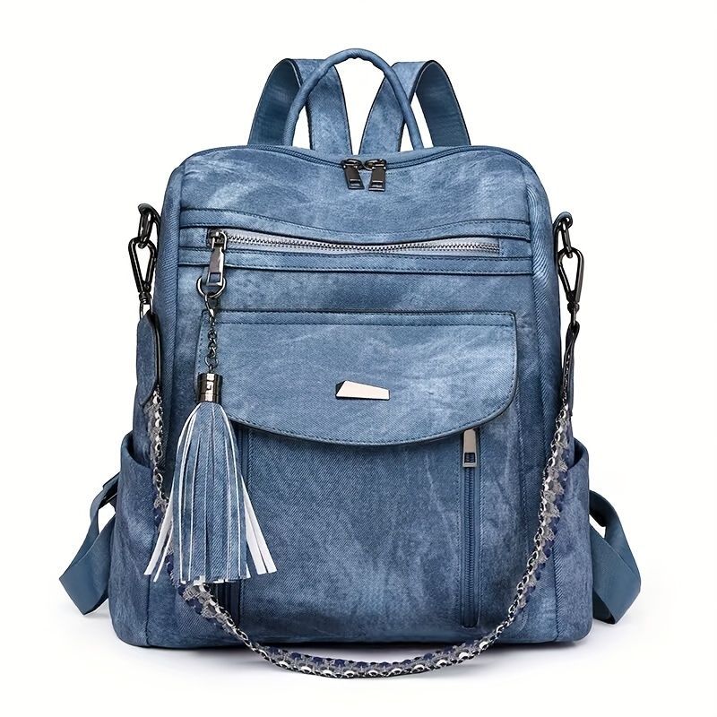 Women'S Travel Backpack Stylish Backpack Leather Backpack Tassel Backpack view 7