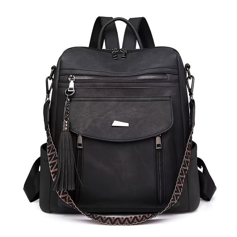 Women'S Travel Backpack Stylish Backpack Leather Backpack Tassel Backpack view 2