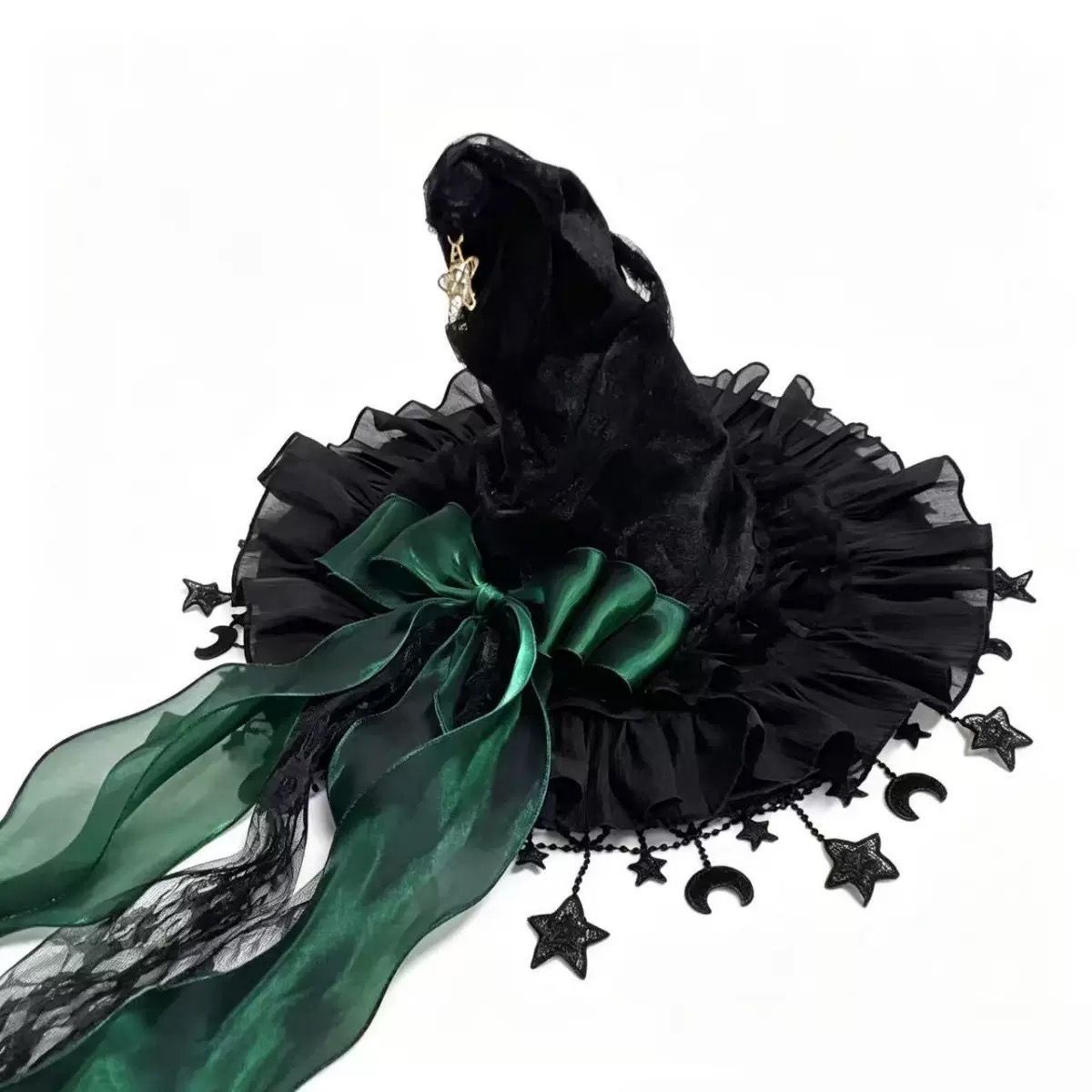 Black Witch Hat Star Ornaments Halloween Accessory Cosplay Hat Themed Party