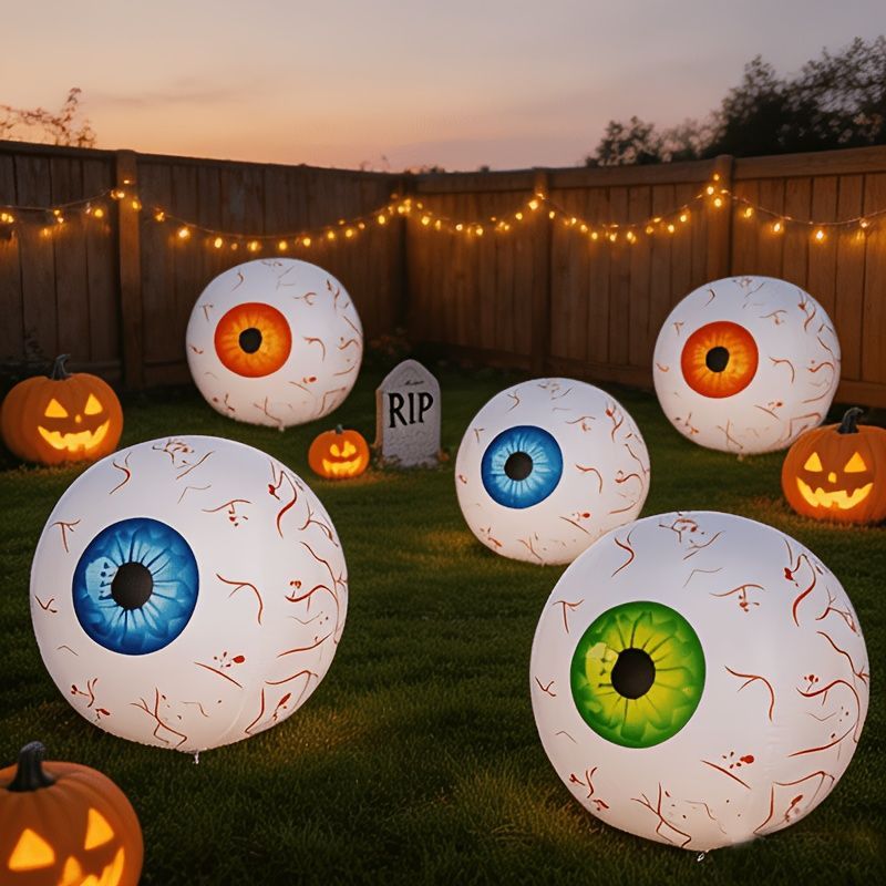 Giant Inflatable Eyeball Lights Halloween Party Decor Spooky Inflatable