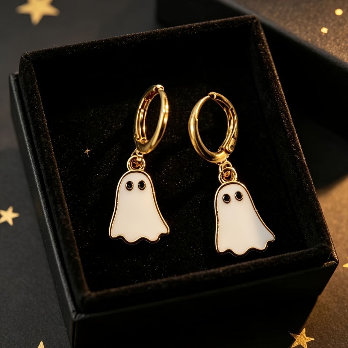 Ghost Earrings Hoop Earrings Spooky Jewelry Halloween Accessories Women'S