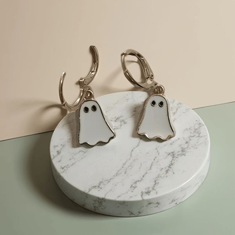 Ghost Earrings Hoop Earrings Spooky Jewelry Halloween Accessories Women'S view 2