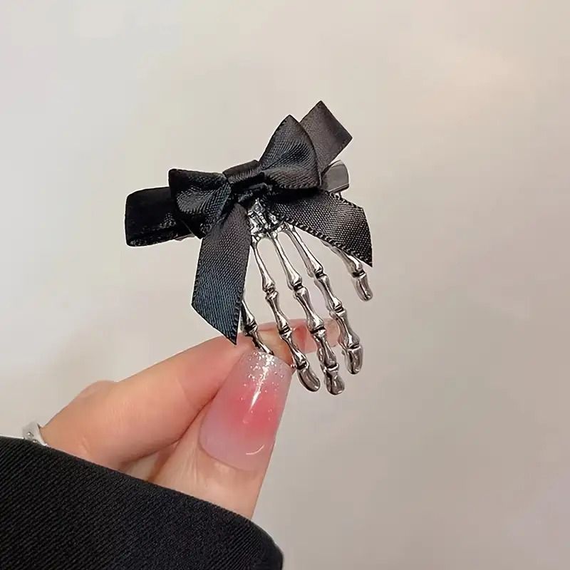 Bow Tie Skeleton Hair Clip Gothic Hair Accessories Women'S Hair Clip Festive