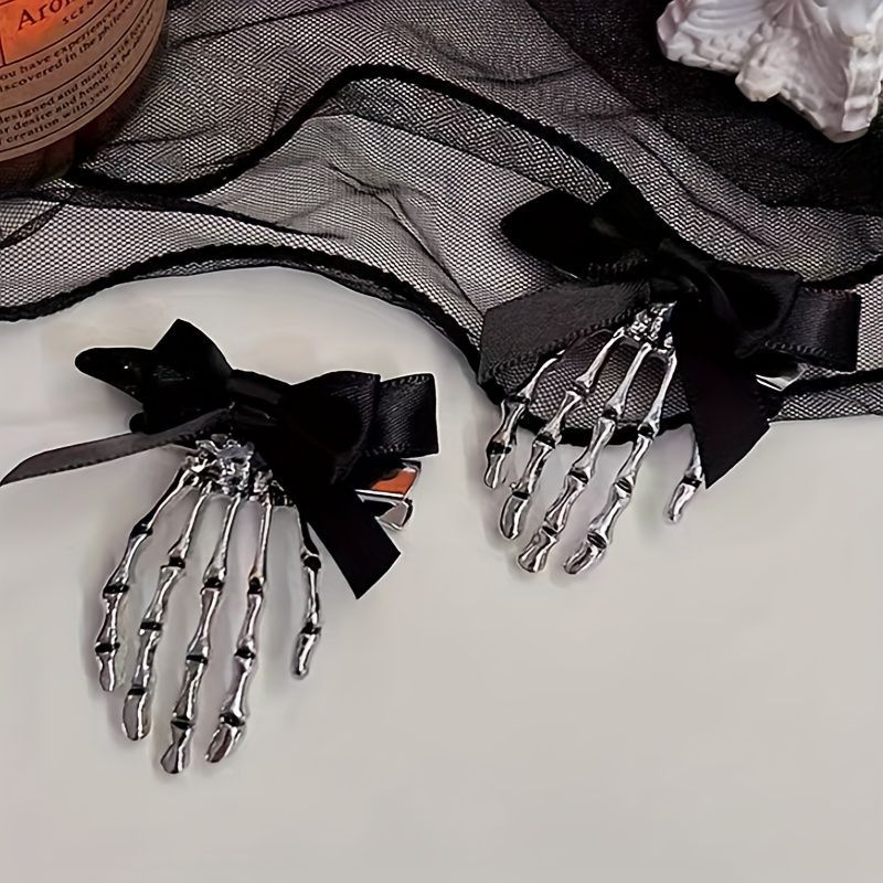 Bow Tie Skeleton Hair Clip Gothic Hair Accessories Women'S Hair Clip Festive view 5