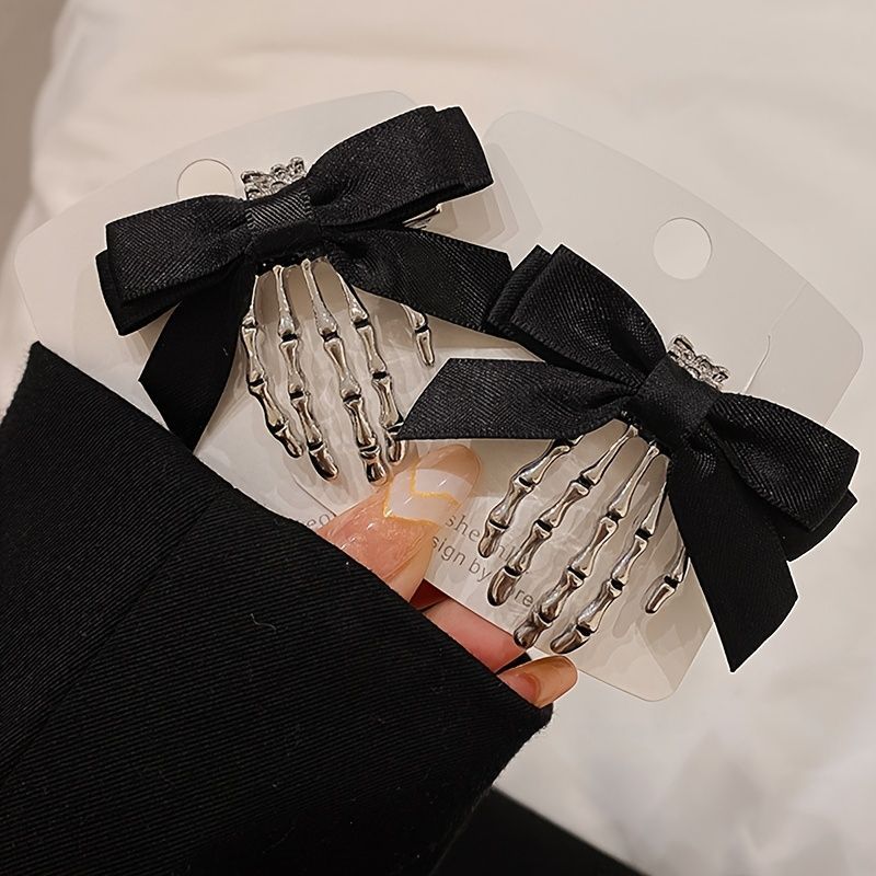 Bow Tie Skeleton Hair Clip Gothic Hair Accessories Women'S Hair Clip Festive view 6