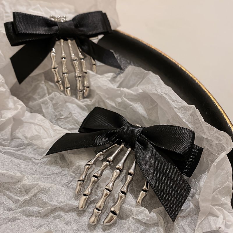 Bow Tie Skeleton Hair Clip Gothic Hair Accessories Women'S Hair Clip Festive view 8