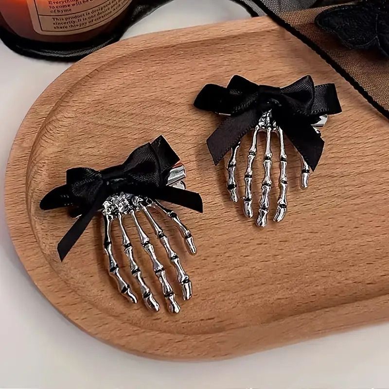 Bow Tie Skeleton Hair Clip Gothic Hair Accessories Women'S Hair Clip Festive view 9