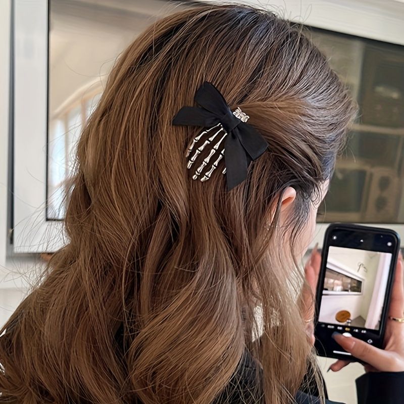 Bow Tie Skeleton Hair Clip Gothic Hair Accessories Women'S Hair Clip Festive view 11