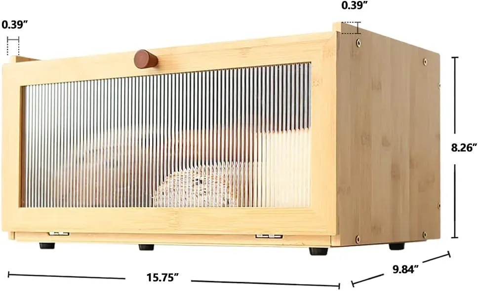 CARLA HOME Bamboo Bread Box, Kitchen Countertop Storage, Window Bread Holder view 7