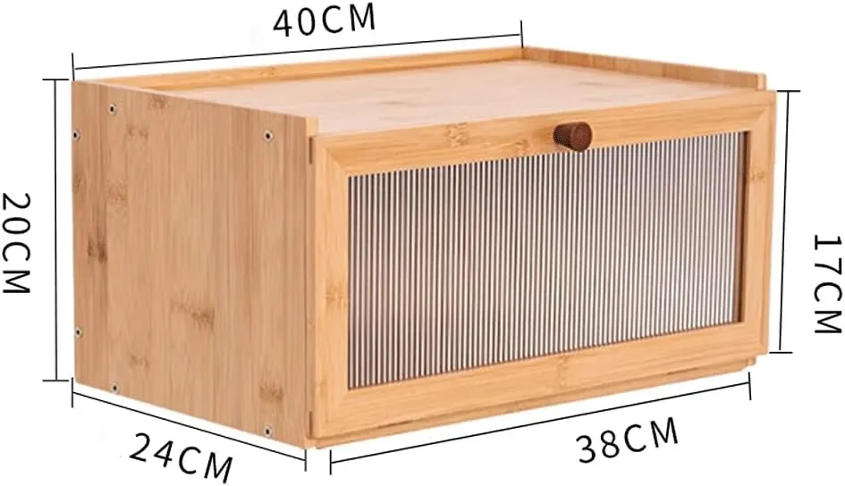 CARLA HOME Bamboo Bread Box, Kitchen Countertop Storage, Window Bread Holder view 9